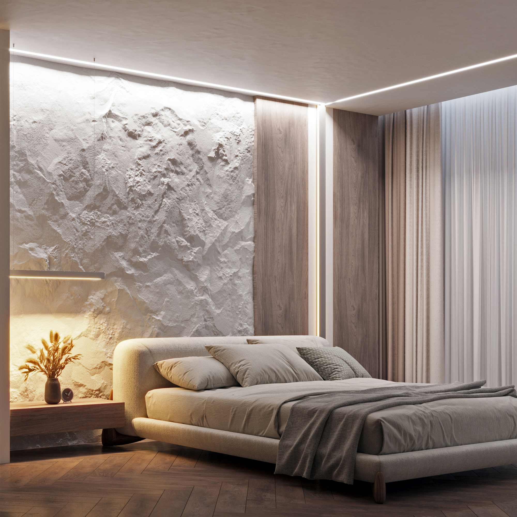 Сочетание решений из профиля для спальни