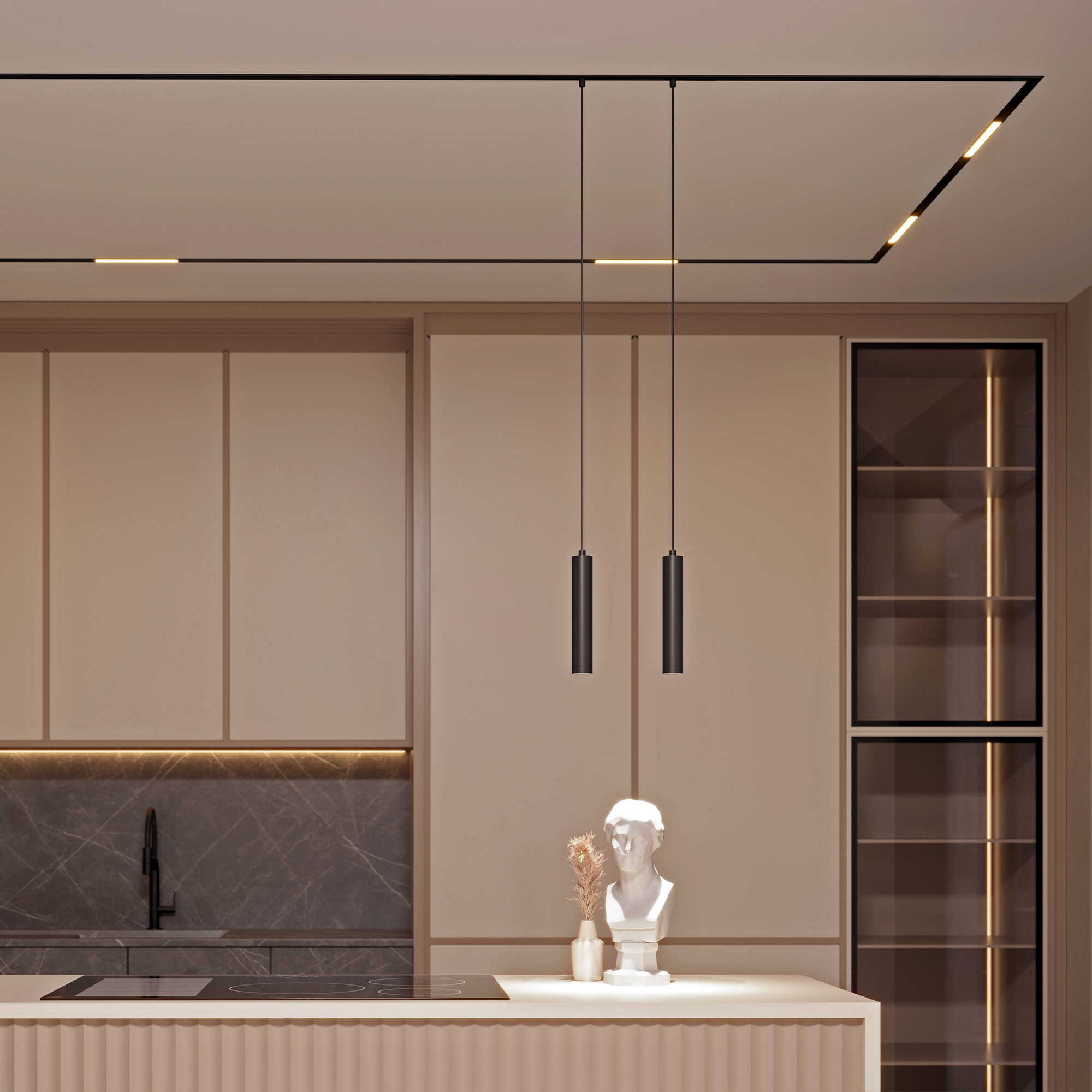 Современная кухня в теплых тонах