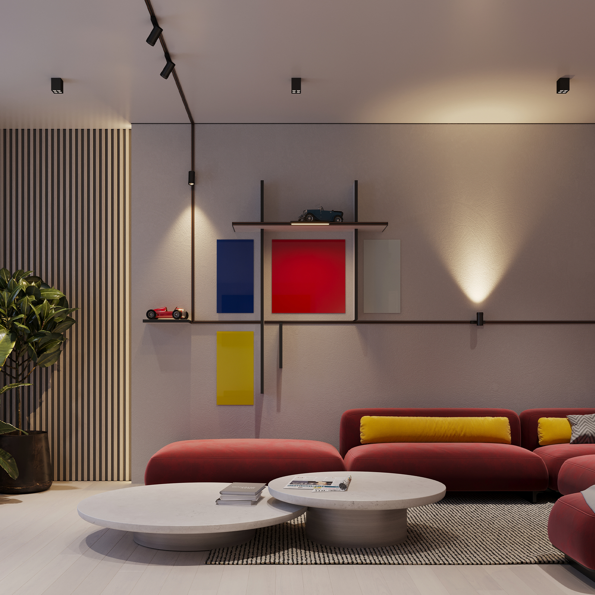 Интерьер с яркими акцентами