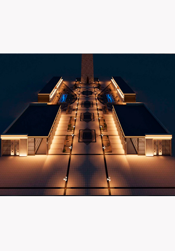 Архитектурное освещение торговых рядов г. Магас площадь Алании