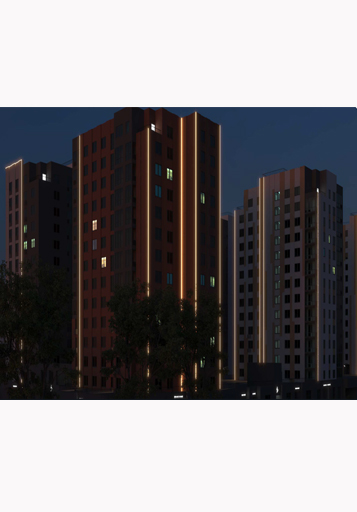 Архитектурное освещение многоквартирного дома г. Екатеринбург